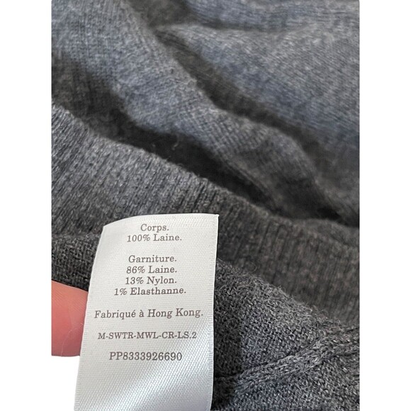 Everlane Sweater Mens XL Crew Neck Pullover Gray 100% Wool Preppy Casual Adult - Picture 5 of 9